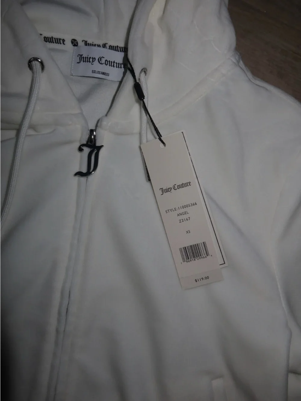 Juicy Couture white rhinestone velour tracksuit set - Picture 6 of 10